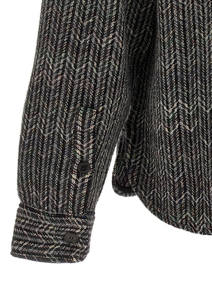 Shirt by Missoni for men in viscose polyester cotton wool gray & patterned, featuring a nuanced and nuanced for a sophisticated finish.