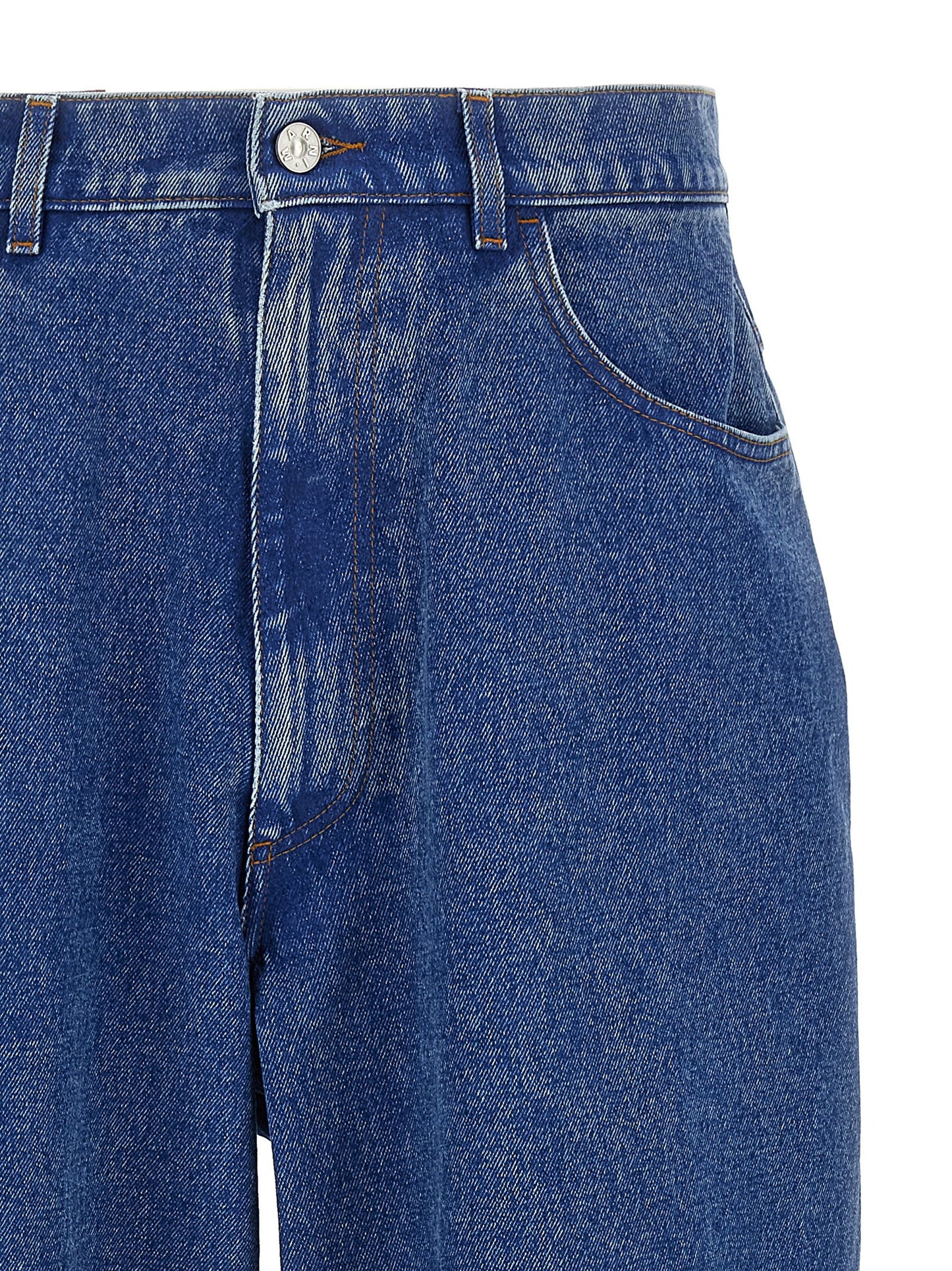Jeans by Marni for men in cotton denim blue features a refined silhouette with a refined relaxed-fit & wide, defined by a low rise and a refined long for a refined finish.
