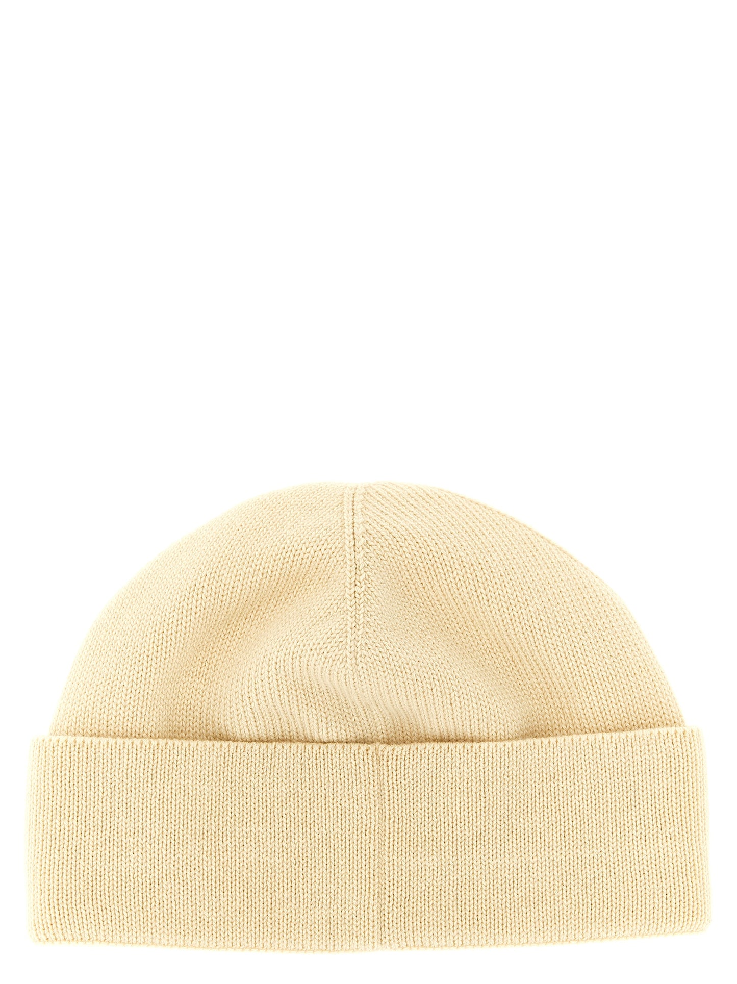 Beanie Hat by Valentino Garavani for men in virgin wool & cotton beige features a refined silhouette, showcasing the refined design of the Virgin Wool & Cotton Beanie Hat for a sophisticated look.