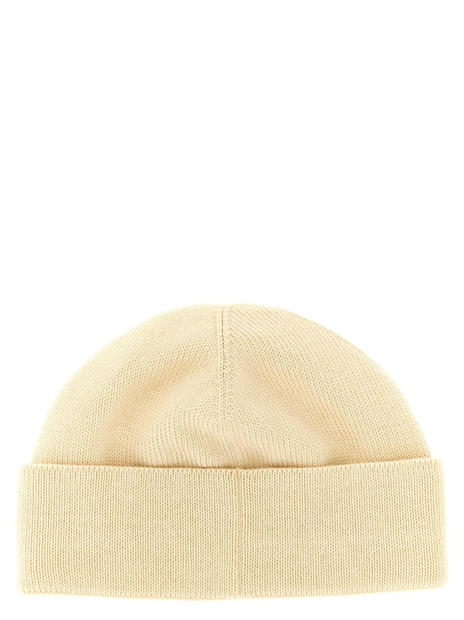 Beanie Hat by Valentino Garavani for men in virgin wool & cotton beige features a refined silhouette, showcasing the refined design of the Virgin Wool & Cotton Beanie Hat for a sophisticated look.