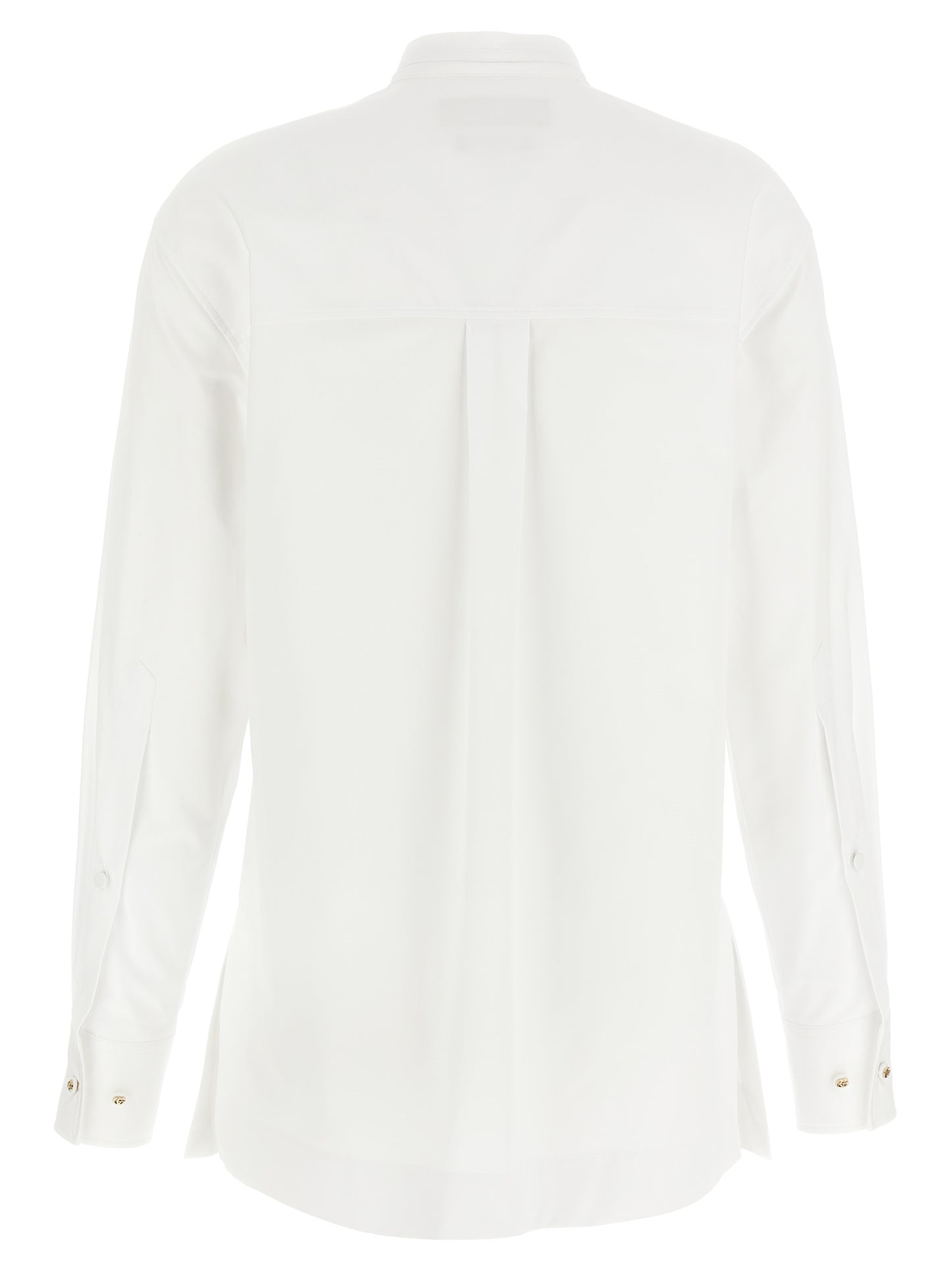 Blouse by Gucci for women in cotton white & striped showcases a sleek silhouette, elegantly detailed with a sleek and for a sleek finish.
