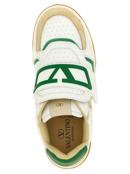 Athletic Sneakers by Valentino Garavani for men in suede calf leather multicolor & signature showcases a architectural silhouette, artfully capturing the essence of the V Logo Men's Athletic Suede Calf Leather Sneakers with its signature architectural athletic style construction.