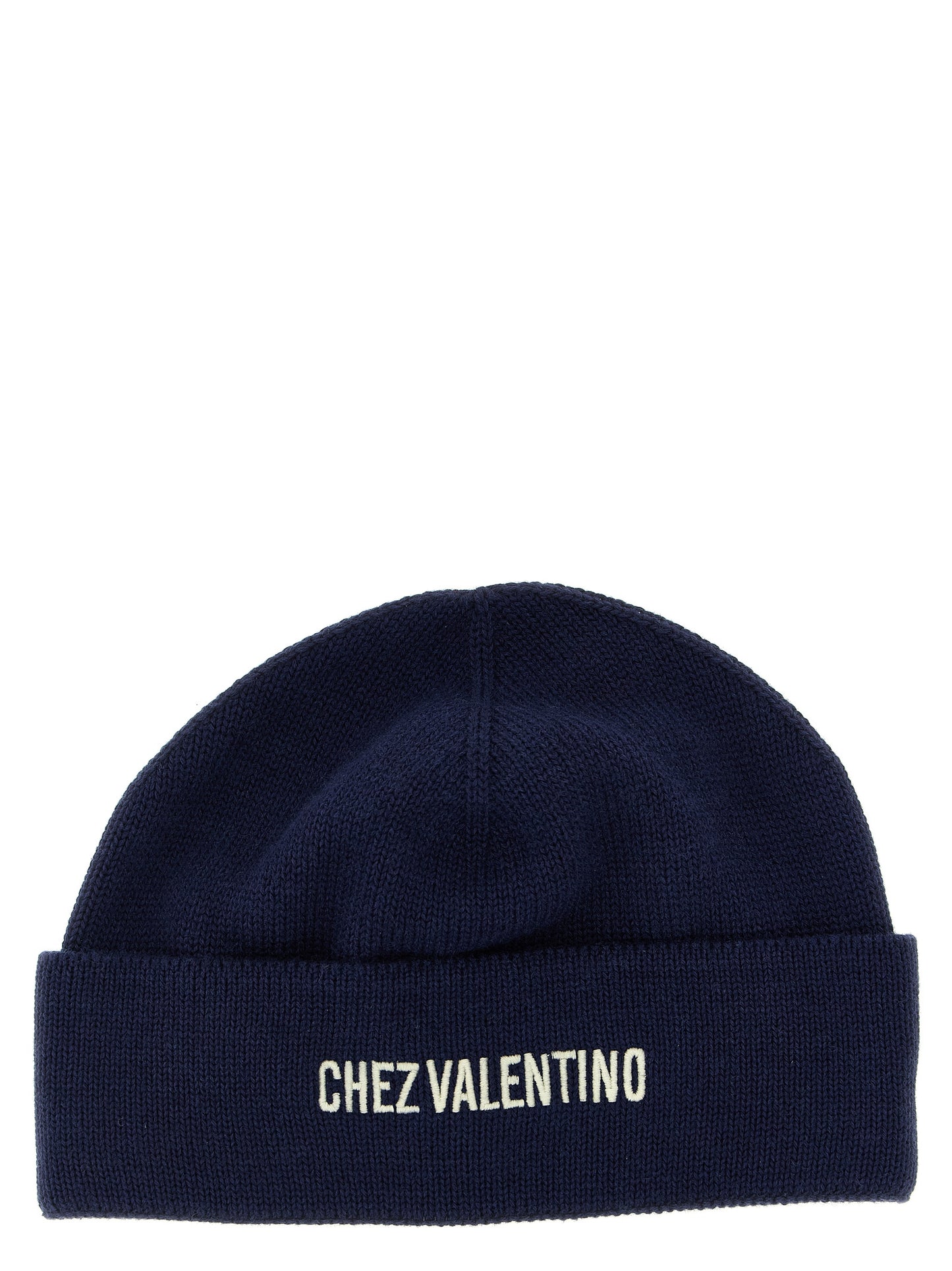 Beanie Hat by Valentino Garavani for men in virgin wool & cotton blue features a athleisure-luxe silhouette, artfully capturing the essence of the athleisure-luxe Virgin Wool & Cotton Beanie Hat design for a sophisticated look.