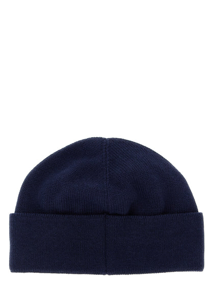 Beanie Hat by Valentino Garavani for men in virgin wool & cotton blue features a refined silhouette, showcasing the refined design of the Virgin Wool & Cotton Beanie Hat for a sophisticated look.