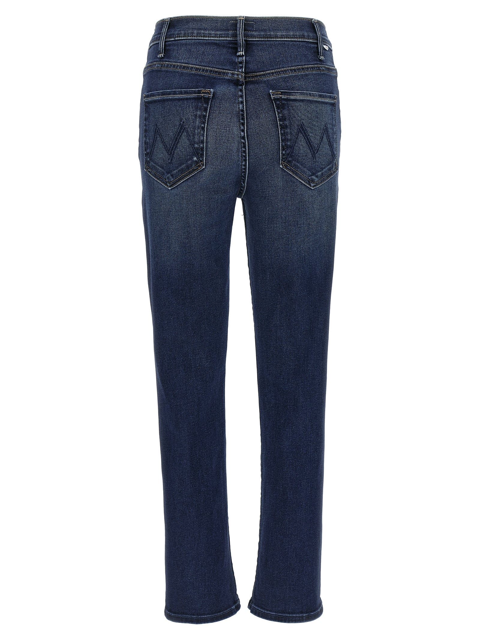 Jeans by Mother Denim for women in polyester polyurethane & denim cotton blue presents a tailored silhouette, showcasing a tailored flared & cropped and cropped cut with a refined high rise for a truly tailored aesthetic.