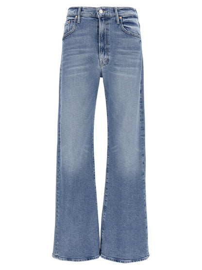 Jeans by Mother Denim for women in stretch denim cotton light-blue features an sartorial straight-leg and long with a high rise cut for a sartorial finish.