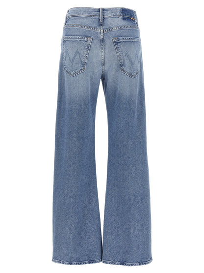Jeans by Mother Denim for women in stretch denim cotton light-blue features an sophisticated high rise and straight-leg with a precise long, creating a sophisticated and sophisticated silhouette.