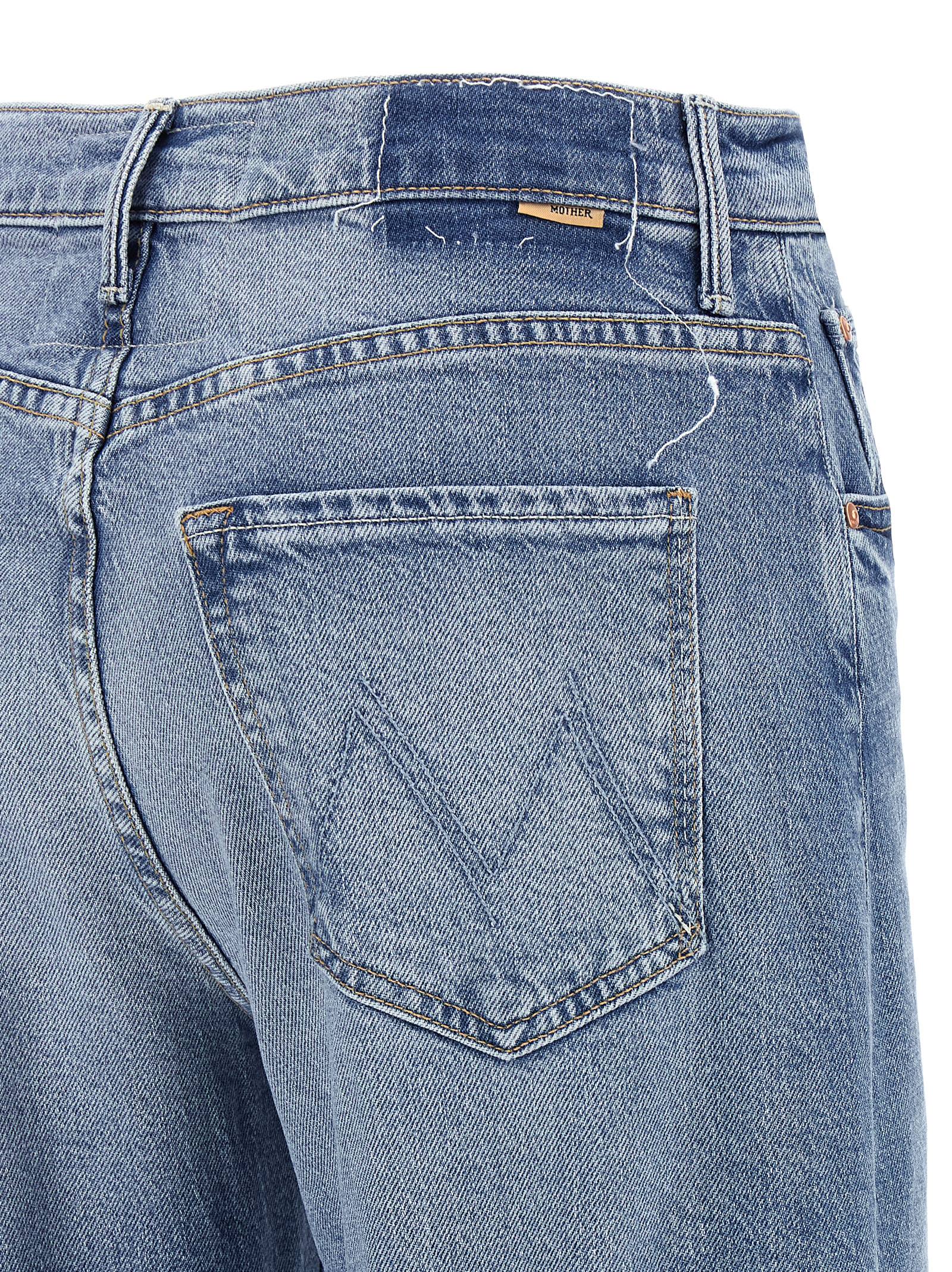 Jeans by Mother Denim for women in stretch denim cotton light-blue presents a tailored silhouette, showcasing a tailored straight-leg and long cut with a refined high rise for a truly tailored aesthetic.