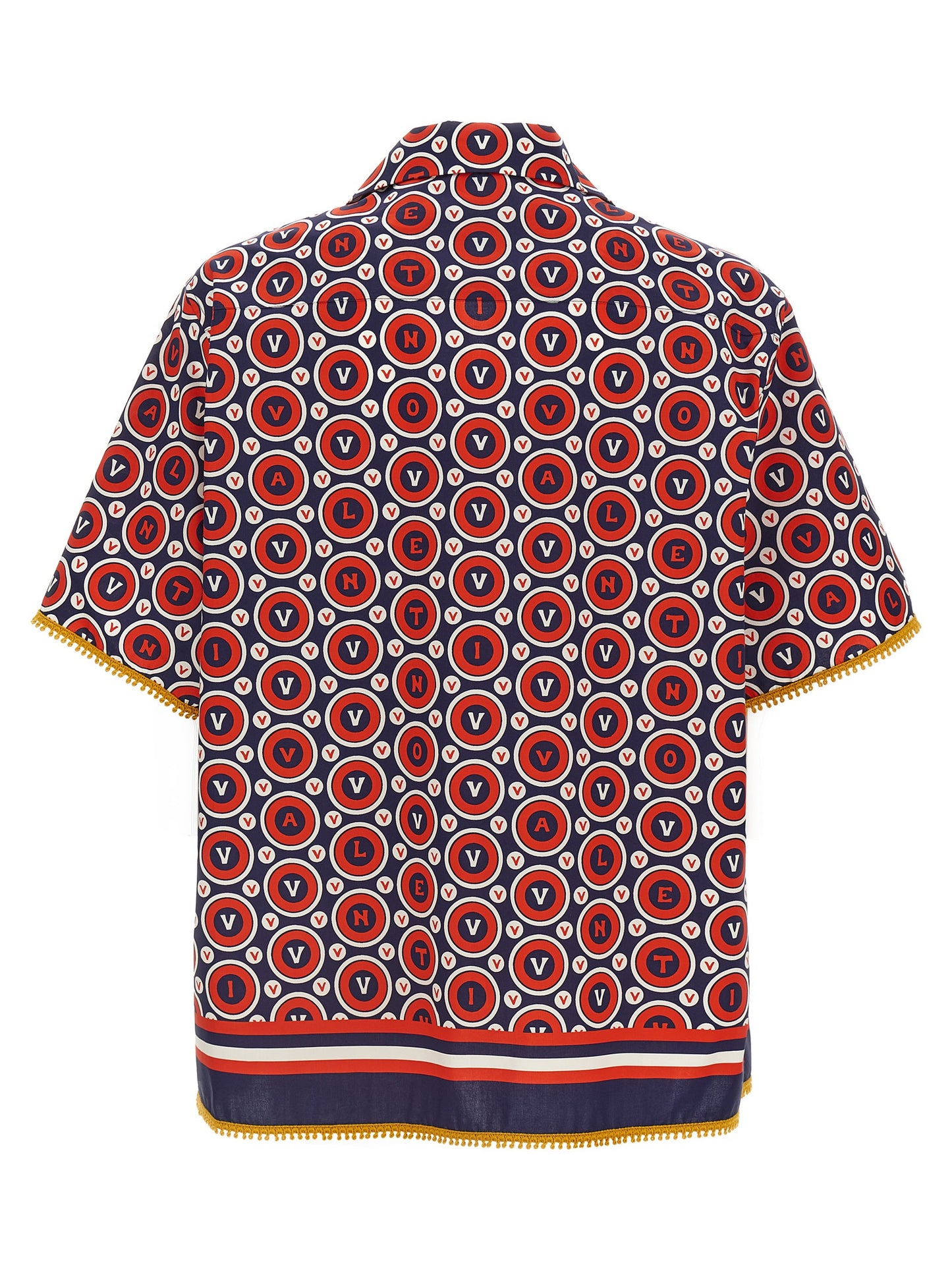 Shirt by Valentino Garavani for men in cotton multicolor & patterned showcases a sleek silhouette, elegantly detailed with a sleek v-neck lapel neckline and for a sleek finish.