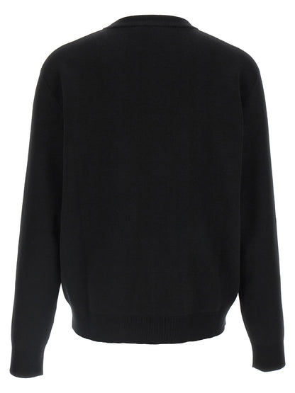 Cardigan by Gucci for men in wool bicolour, black & white presents a textural silhouette, artfully finished with a textural round neckline and for a sophisticated, textural look.