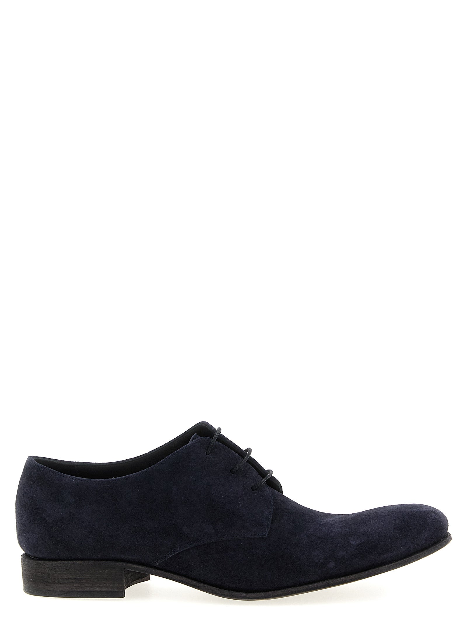 Lace-Up Shoes by JULIAN for men in suede leather blue features an ergonomic silhouette, perfectly showcasing Men's Suede Leather Lace-Up Shoes with its distinct and elegant .