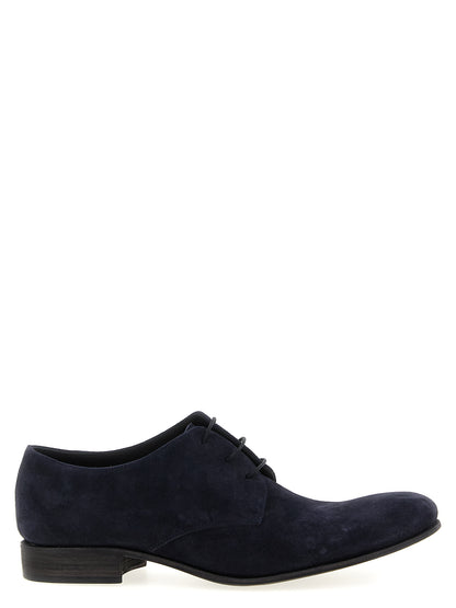 Lace-Up Shoes by JULIAN for men in suede leather blue features an ergonomic silhouette, perfectly showcasing Men's Suede Leather Lace-Up Shoes with its distinct and elegant .