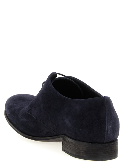 Lace-Up Shoes by JULIAN for men in suede leather blue showcases a timeless silhouette from the Men's Suede Leather Lace-Up Shoes collection, featuring a timeless and for a timeless finish.