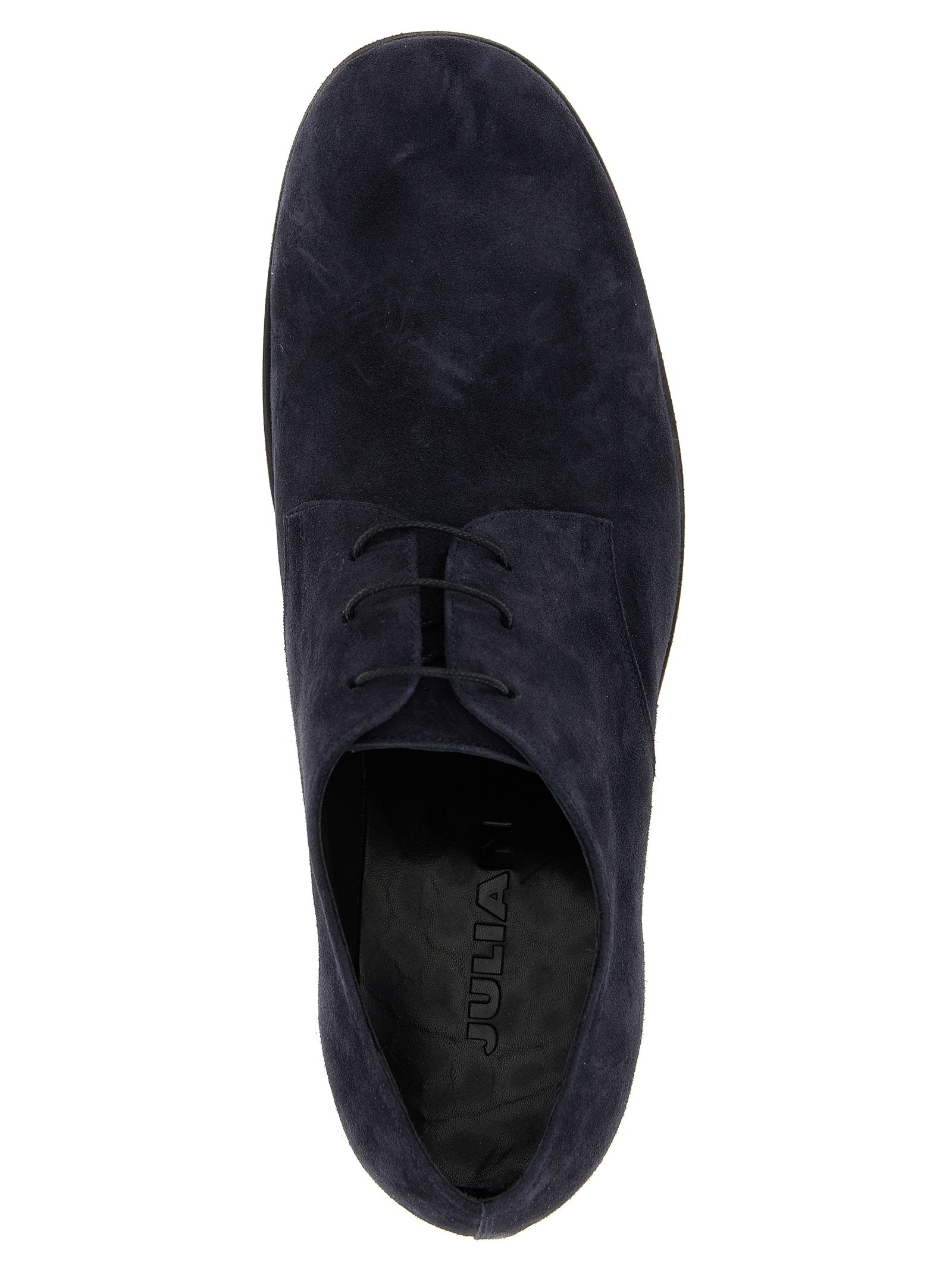 Lace-Up Shoes by JULIAN for men in suede leather blue showcases a resplendent Men's Suede Leather Lace-Up Shoes aesthetic, defined by its resplendent and elegant .