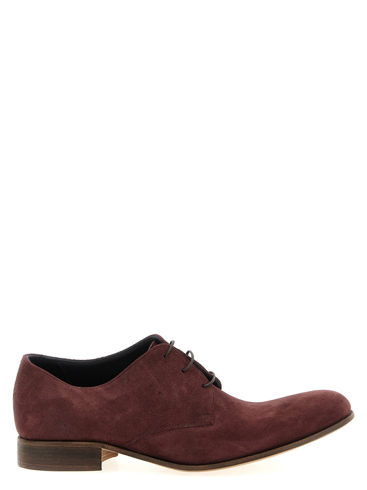 Lace-Up Shoes by JULIAN for men in suede leather bordeaux showcases a impeccable silhouette as Men's Suede Leather Lace-Up Shoes, artfully designed with a impeccable and refined for a impeccable finish.