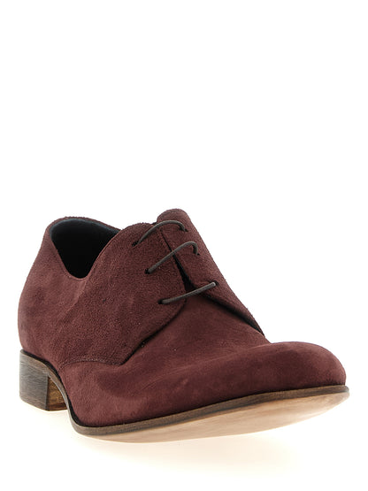 Lace-Up Shoes by JULIAN for men in suede leather bordeaux features an dynamic silhouette from the Men's Suede Leather Lace-Up Shoes collection, defined by a dynamic and for a dynamic look.