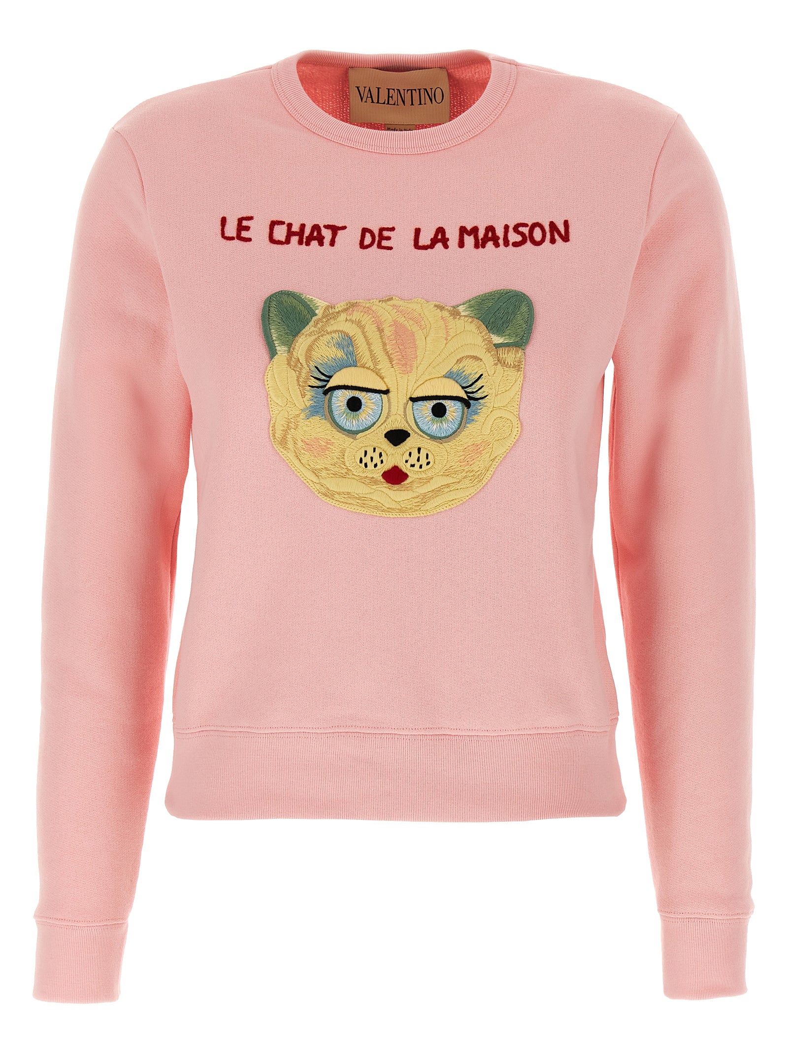 Sweatshirt by Valentino Garavani for women in cotton multicolor & pink features a unrivaled silhouette with a refined crew neckline and unrivaled detailing for a sophisticated look.