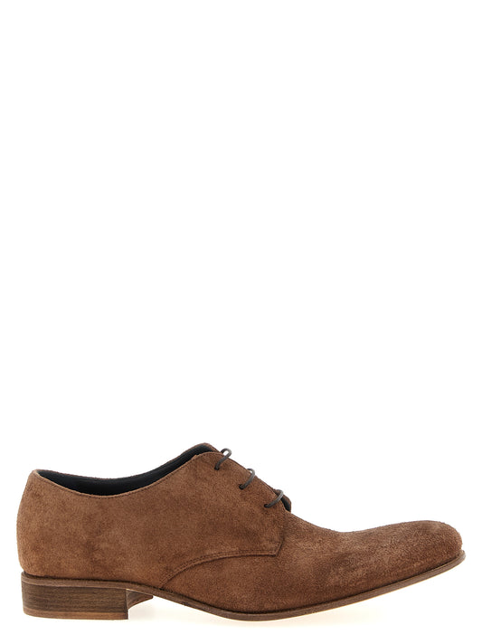Lace-Up Shoes by JULIAN for men in suede leather brown showcases a timeless silhouette from the Men's Suede Leather Lace-Up Shoes collection, featuring a timeless and for a timeless finish.