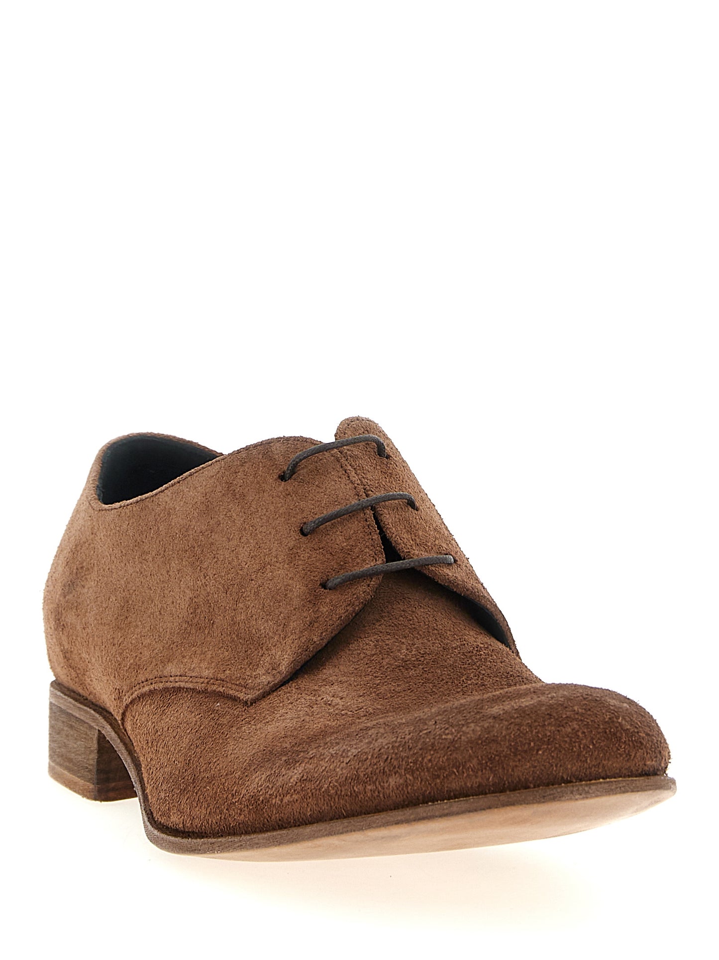 Lace-Up Shoes by JULIAN for men in suede leather brown features an ergonomic silhouette, perfectly showcasing Men's Suede Leather Lace-Up Shoes with its distinct and elegant .
