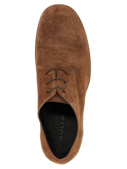 Lace-Up Shoes by JULIAN for men in suede leather brown showcases a resplendent Men's Suede Leather Lace-Up Shoes aesthetic, defined by its resplendent and elegant .