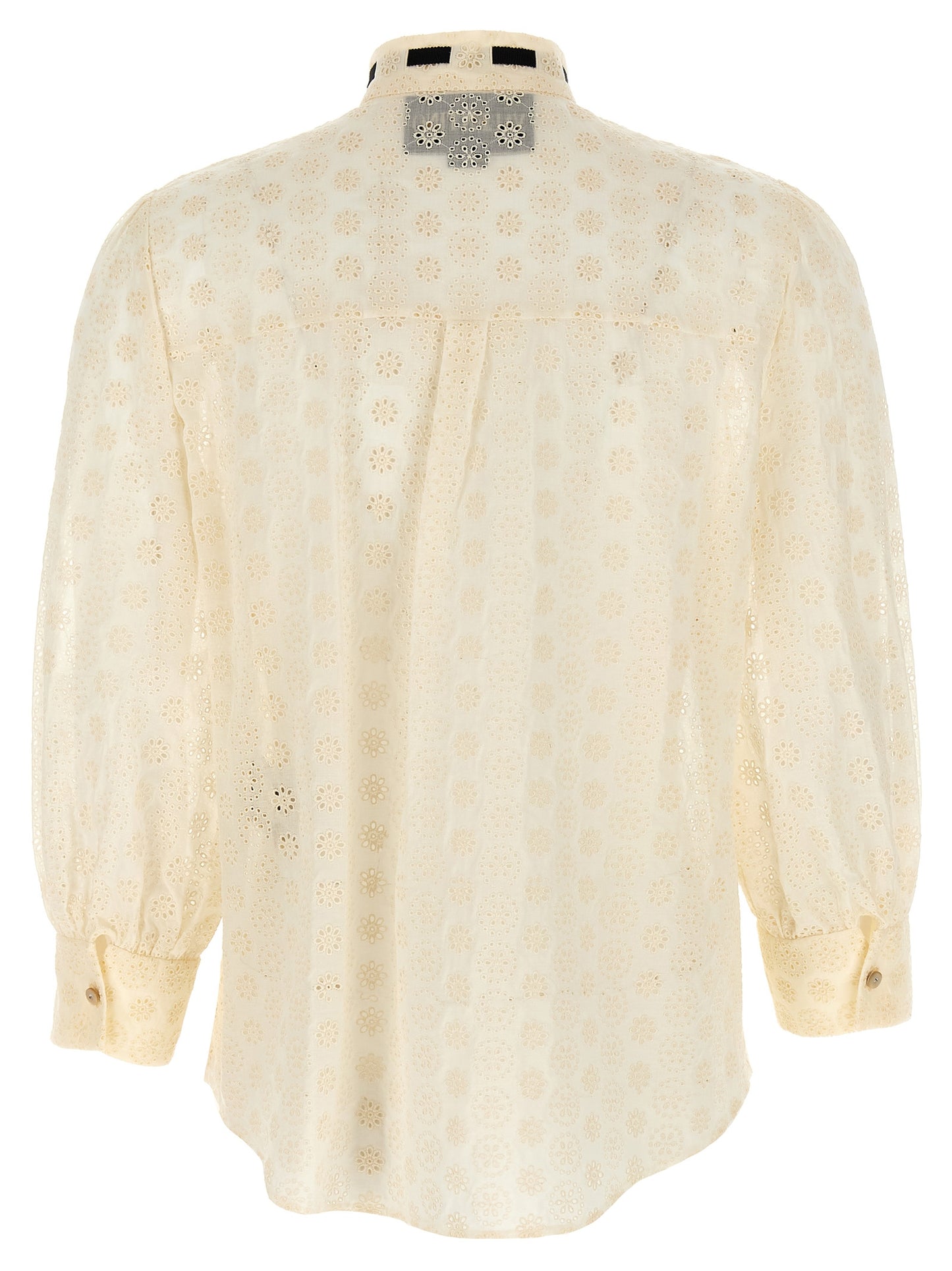 Blouse by Valentino Garavani for women in cotton & rhinestone white & patterned presents a discerning silhouette, showcasing a sophisticated mandarin neckline and for a truly discerning finish.