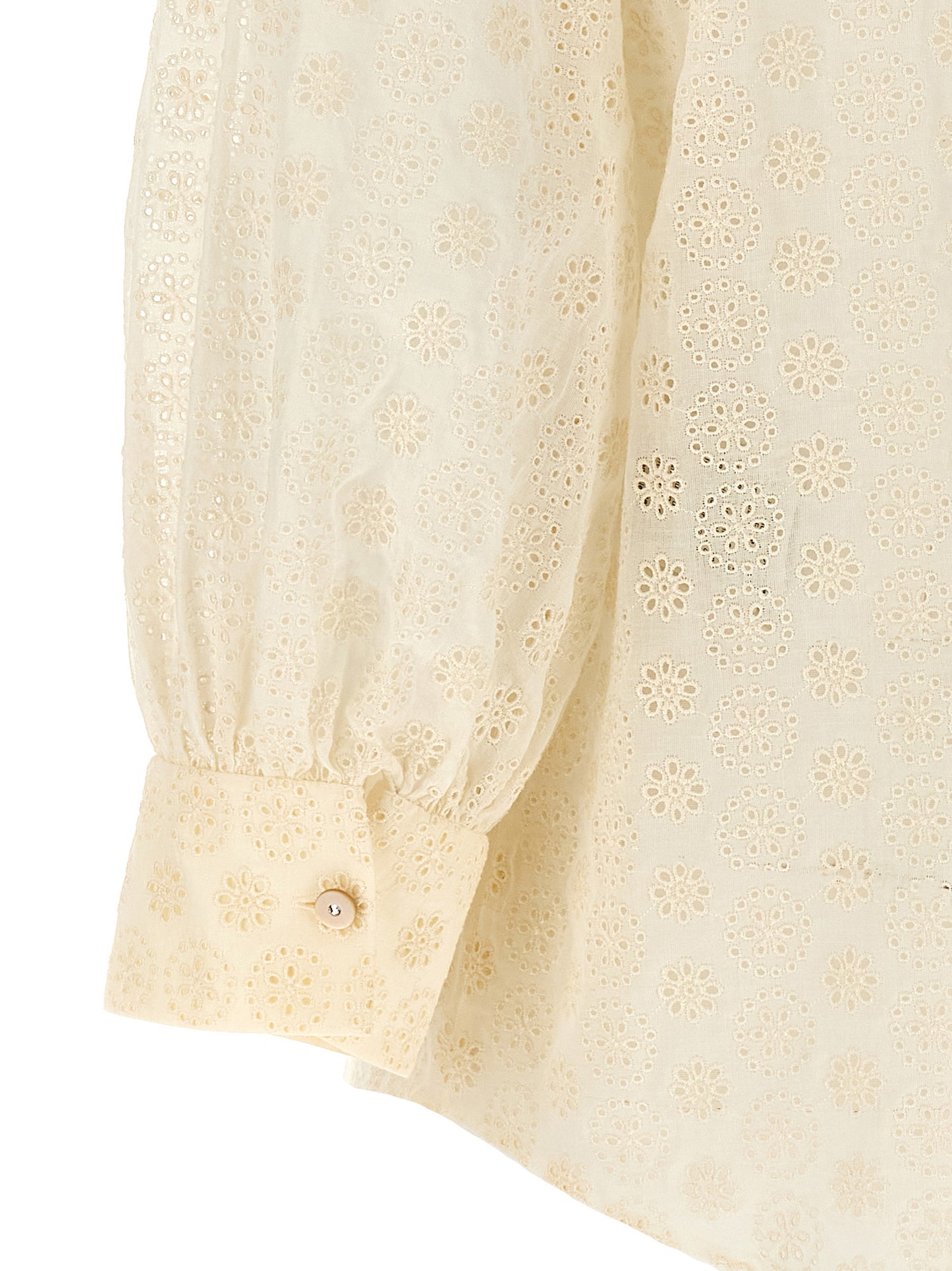 Blouse by Valentino Garavani for women in cotton & rhinestone white & patterned presents a discerning silhouette, showcasing a sophisticated and for a truly discerning finish.