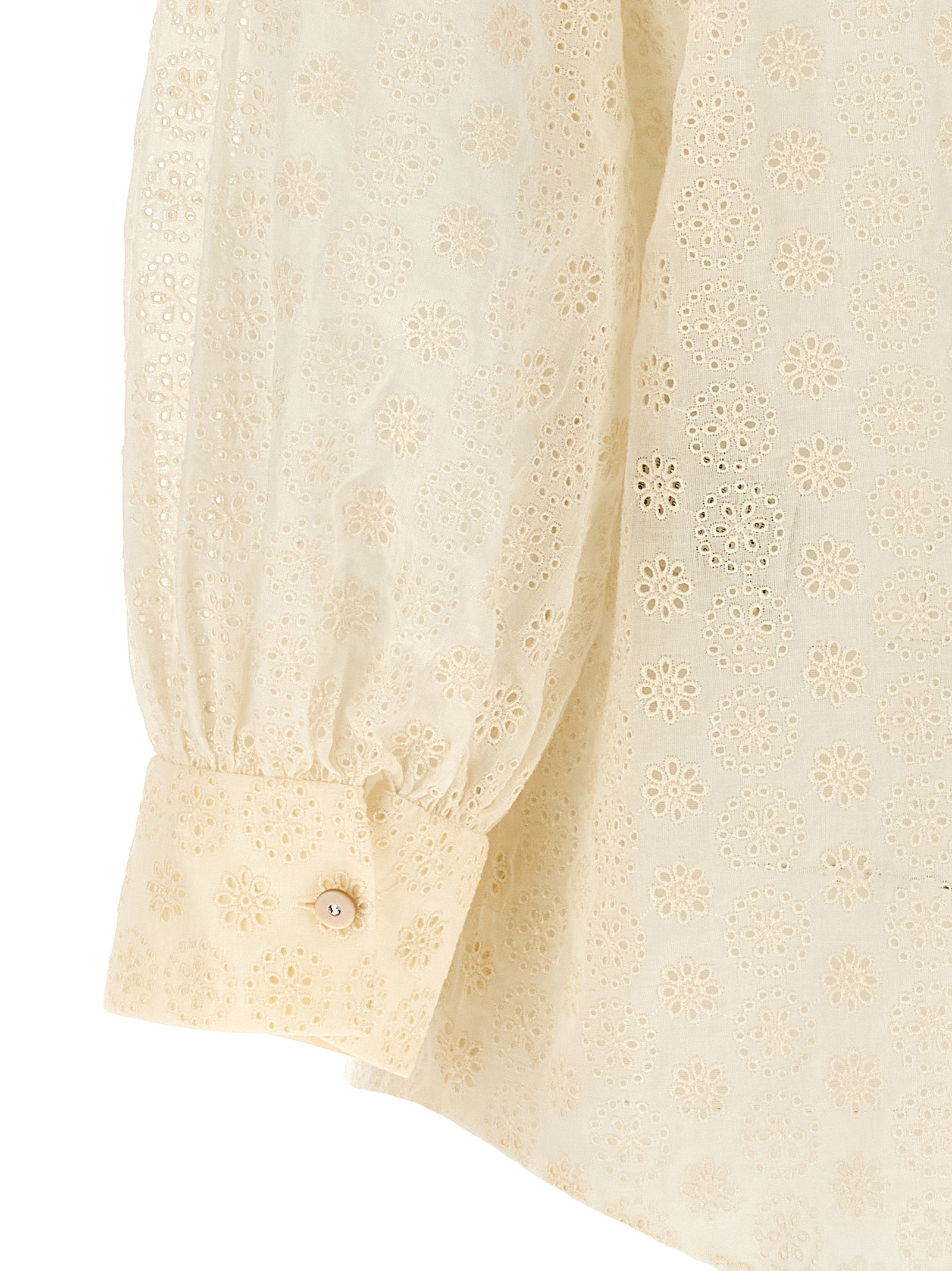 Blouse by Valentino Garavani for women in cotton & rhinestone white & patterned presents a discerning silhouette, showcasing a sophisticated and for a truly discerning finish.