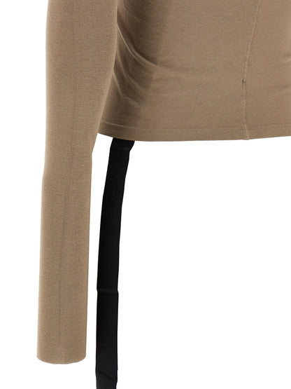 Shirt by DRKSHDW for women in cotton beige showcases a sharp silhouette, elegantly detailed with a sharp and sharp .
