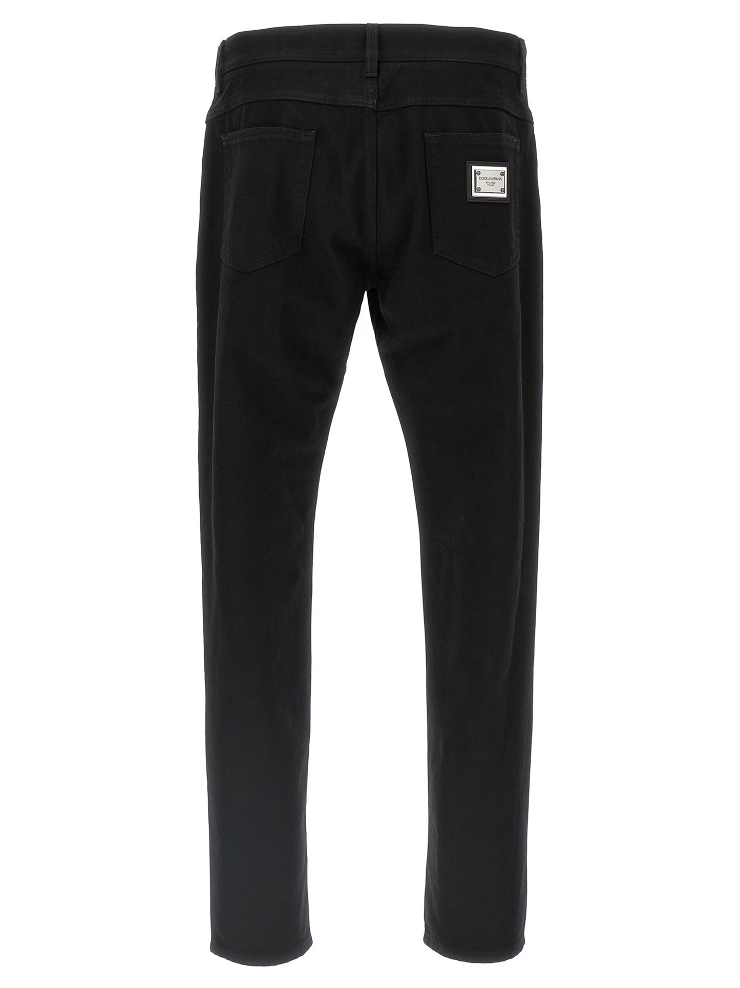 Jeans by Dolce & Gabbana for men in denim cotton black presents a refined pantology silhouette, artfully defined by a refined pantology straight-leg, long, and a sophisticated .