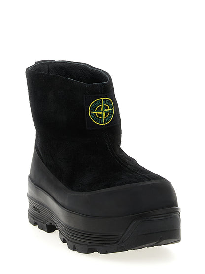 Stone Island Black Rubber Ankle Boots