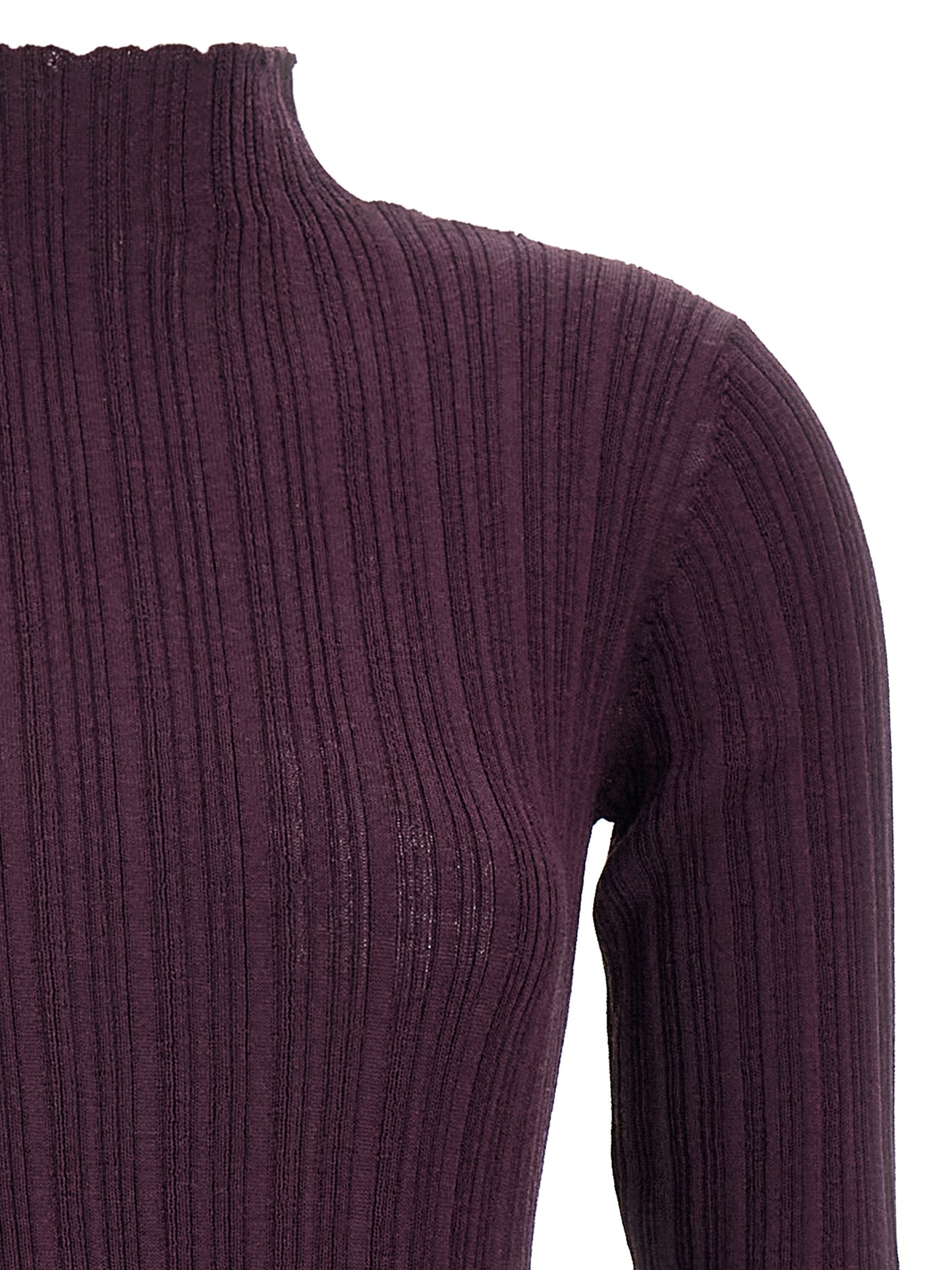 Dress by Giuseppe Di Morabito for women in polyamide merino wool acrylic purple features an magnificent silhouette, artfully detailed with a magnificent high-neck neckline and that flows into an magnificent short mini.