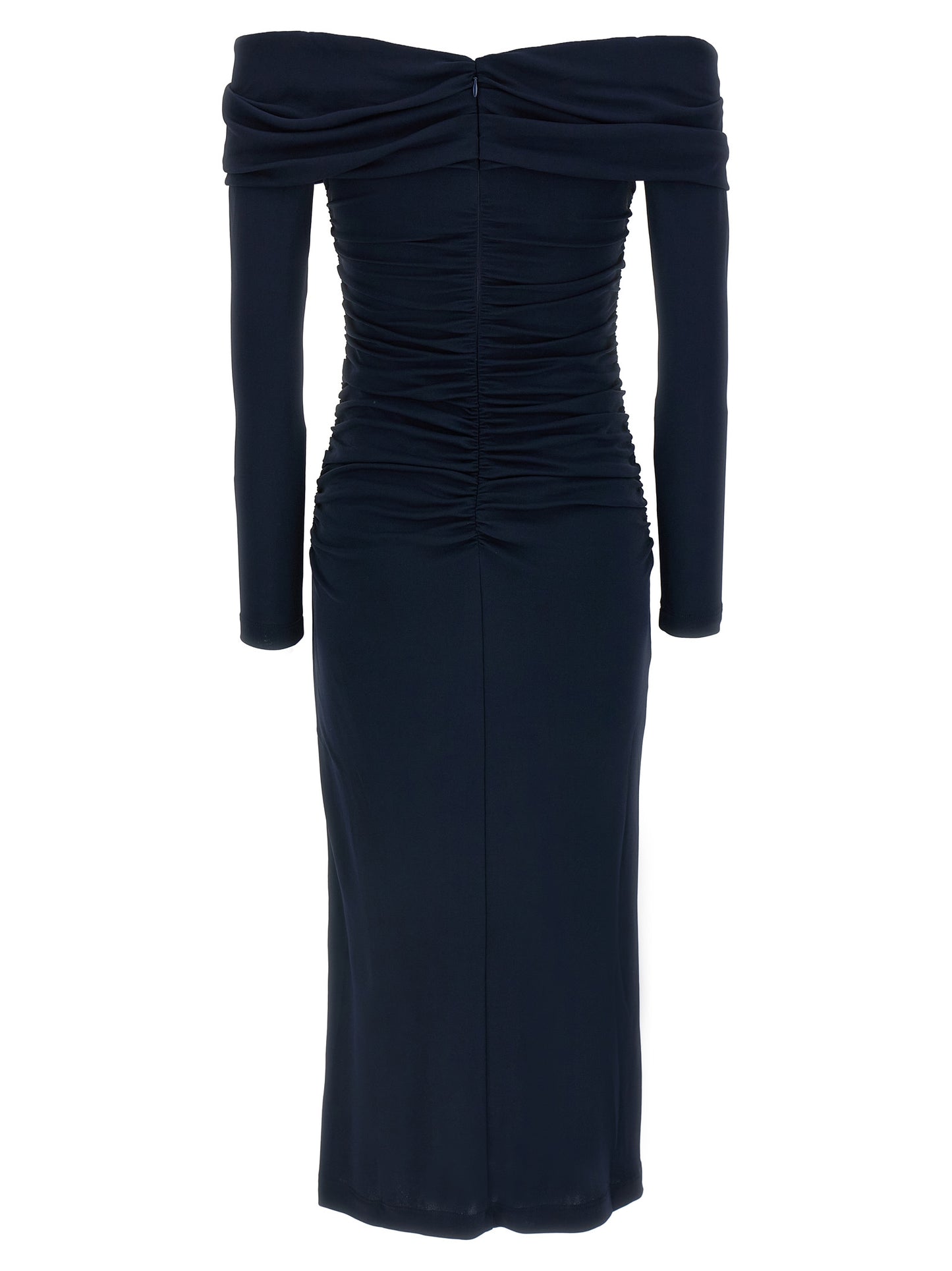Dress by Carolina Herrera for women in polyamide acrylic marabou blue features an sultry silhouette defined by a and , falling to an sultry midi for a sultry look.