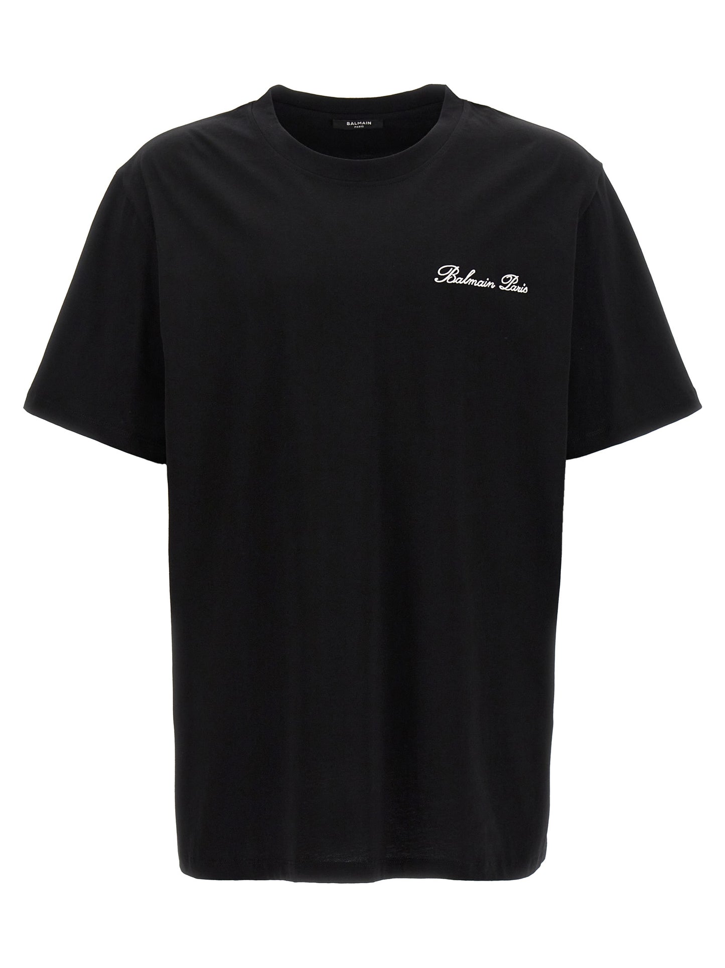 T-Shirt by Balmain for men in cotton bicolour, black, white & signature features a plush silhouette, showcasing a sophisticated and for a truly plush finish.
