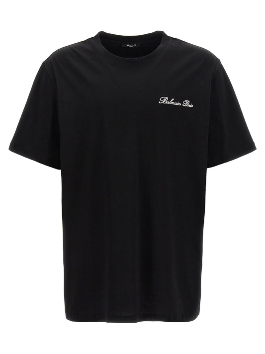 T-Shirt by Balmain for men in cotton bicolour, black, white & signature features a plush silhouette, showcasing a sophisticated and for a truly plush finish.