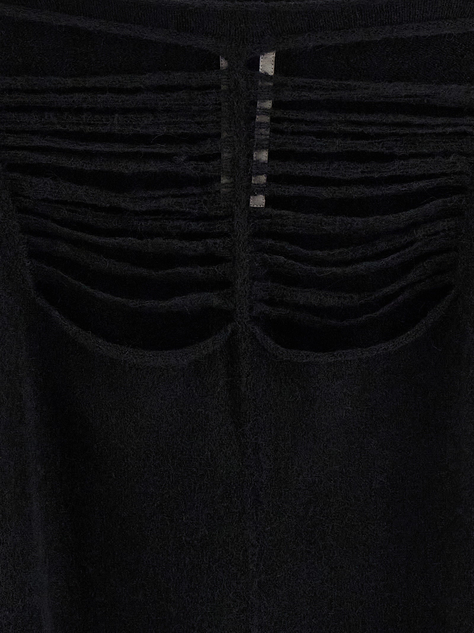 Cardigan by Rick Owens for women in nylon & wool black showcases a captivating silhouette, artfully detailed with a captivating and for a truly sophisticated captivating look.