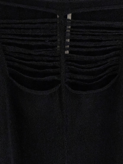 Cardigan by Rick Owens for women in nylon & wool black showcases a captivating silhouette, artfully detailed with a captivating and for a truly sophisticated captivating look.