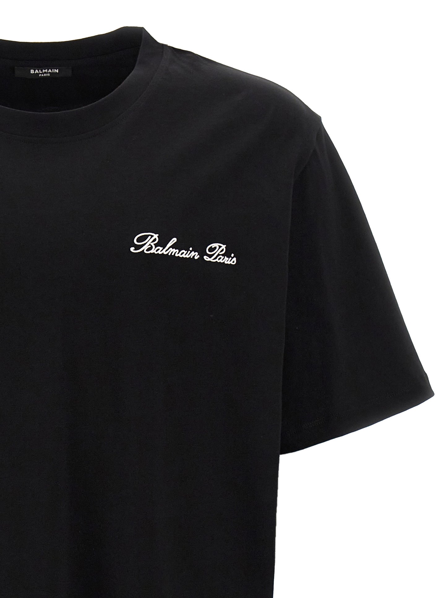 T-Shirt by Balmain for men in cotton bicolour, black, white & signature showcases a chic silhouette, artfully detailed with a chic and for a chic finish.