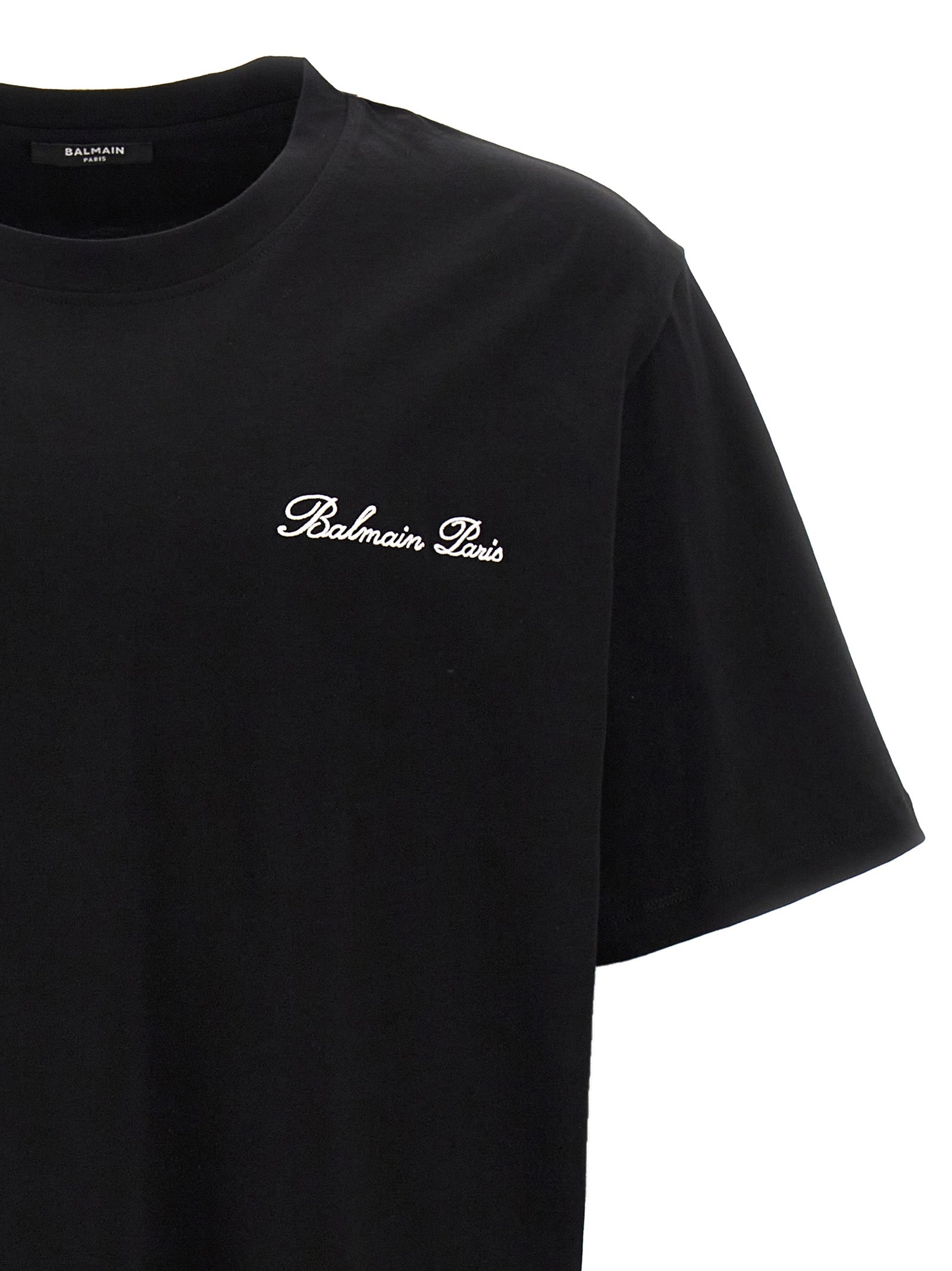 T-Shirt by Balmain for men in cotton bicolour, black, white & signature showcases a chic silhouette, artfully detailed with a chic and for a chic finish.