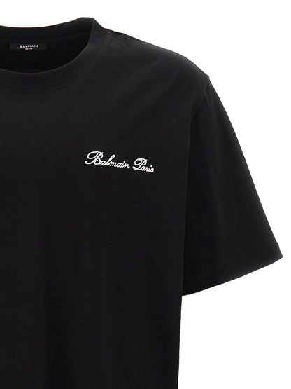 T-Shirt by Balmain for men in cotton bicolour, black, white & signature showcases a chic silhouette, artfully detailed with a chic and for a chic finish.