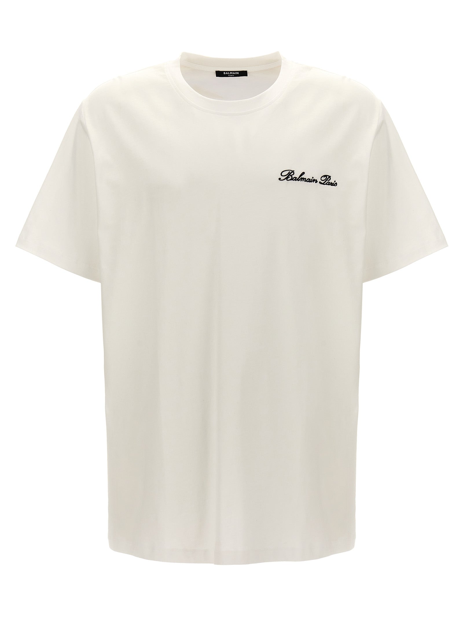 T-Shirt by Balmain for men in cotton bicolour, black, white & signature features an edgy silhouette, meticulously detailed with a sophisticated short-sleeve and for a truly edgy finish.