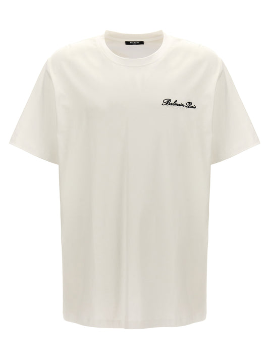 T-Shirt by Balmain for men in cotton bicolour, black, white & signature features an edgy silhouette, meticulously detailed with a sophisticated short-sleeve and for a truly edgy finish.