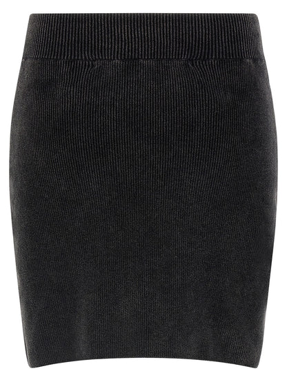 Skirt by Alexander Wang for women in stretch polyamide cotton black features a contoured silhouette from the Women's Stretch Polyamide Cotton Long Skirt collection, characterized by its contoured long for a contoured finish.