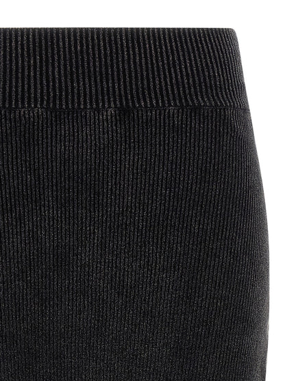 Skirt by Alexander Wang for women in stretch polyamide cotton black features an tailored silhouette, artfully capturing the essence of Women's Stretch Polyamide Cotton Long Skirt in a sophisticated long.