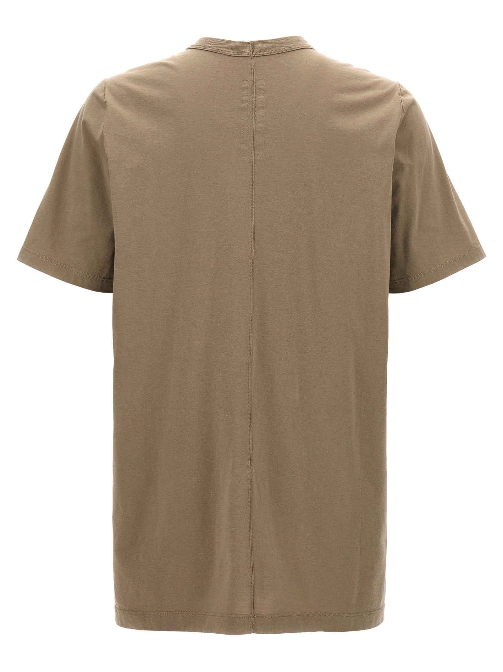 T-Shirt by Rick Owens for men in cotton gray features a plush silhouette, showcasing a sophisticated crew neckline and for a truly plush finish.