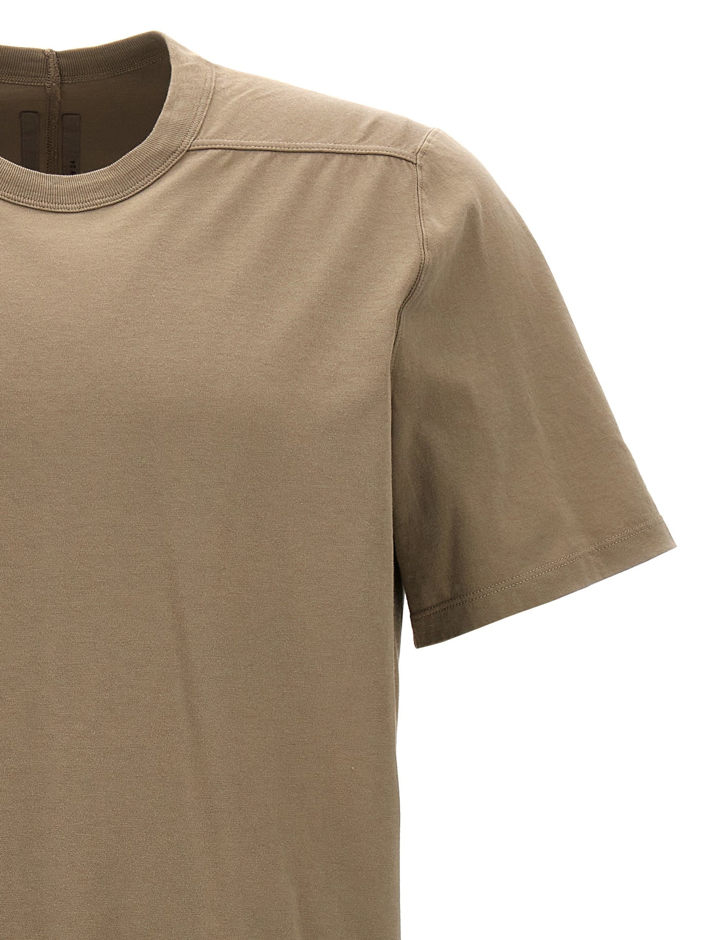 T-Shirt by Rick Owens for men in cotton gray showcases a fashionable silhouette, elegantly detailed with a fashionable and for a sophisticated, high-fashion look.