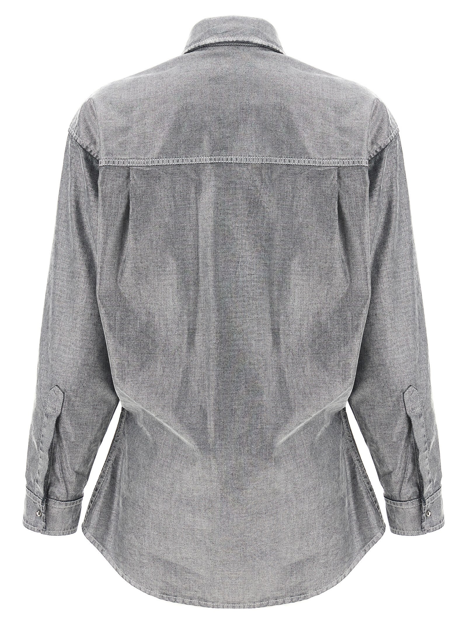 Blouse by Darkpark for women in denim cotton silver features an polished silhouette, showcasing a sophisticated and detail for a truly polished finish.
