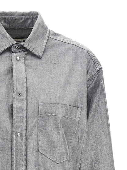 Blouse by Darkpark for women in denim cotton silver showcases a sleek silhouette, elegantly detailed with a sleek and for a sleek finish.