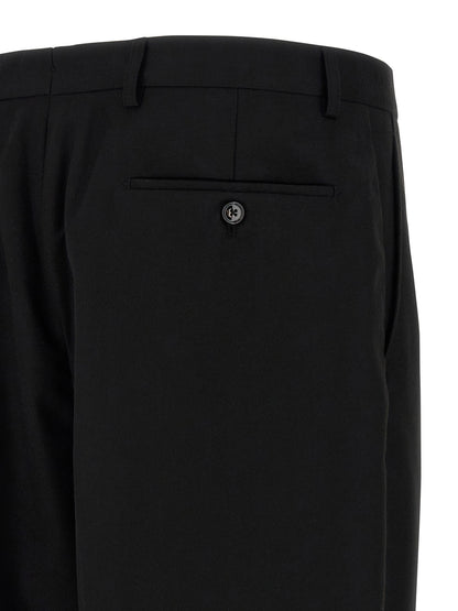 Trousers by CELLAR DOOR for men in polyester & viscose black features an sartorial silhouette, showcasing a precise straight-leg and long with a sartorial for a refined look.