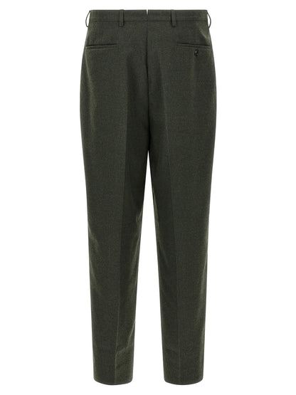 Trousers by CELLAR DOOR for men in polyester & viscose bicolour & green presents a smart silhouette, meticulously detailed with a smart straight-leg, a smart long, and a smart .