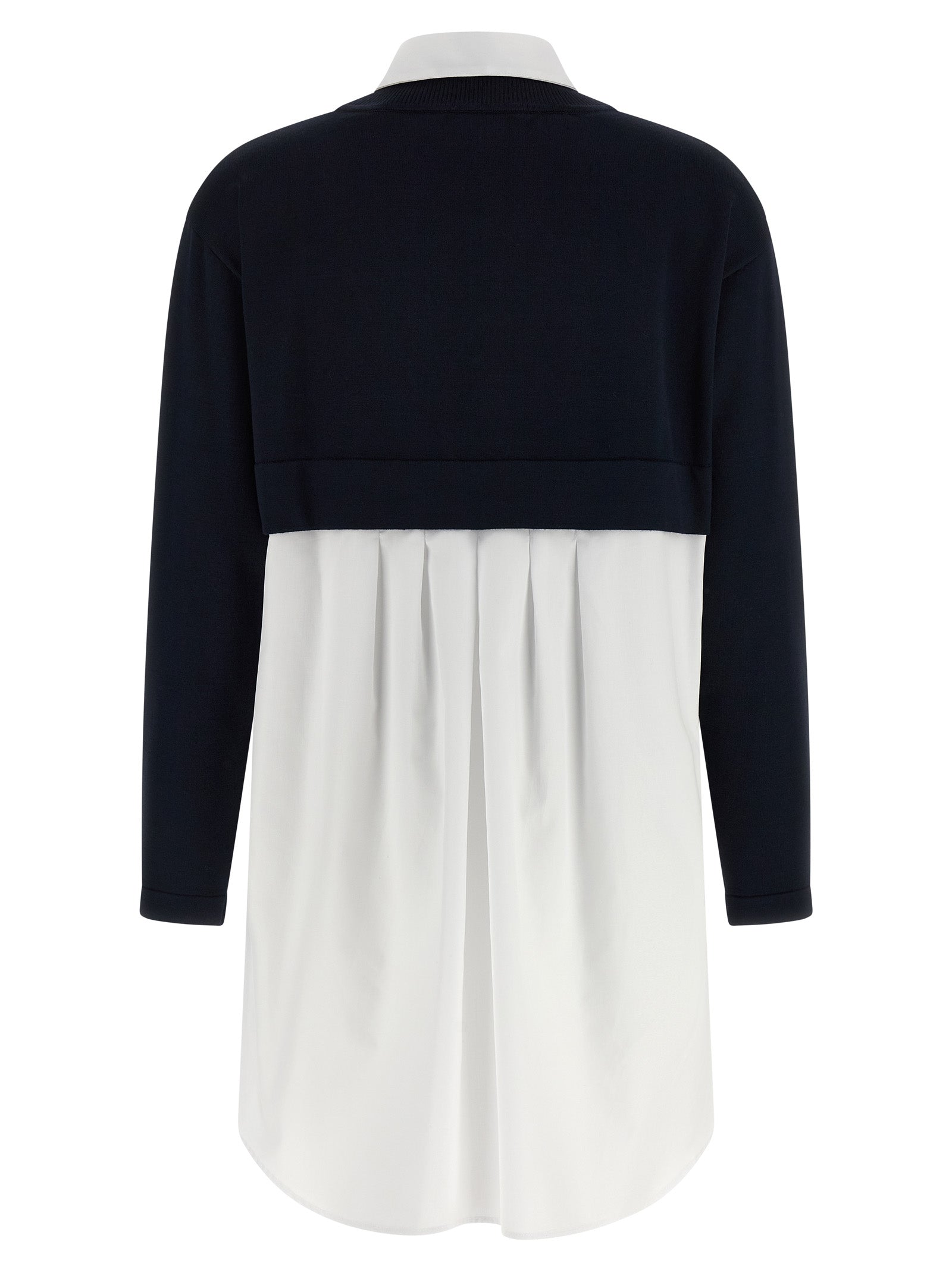 Dress by Elisabetta Franchi for women in viscose polyester cotton blue presents a sinuous silhouette, showcasing a sophisticated v-neck neckline and detailed with a sinuous short mini for a refined finish.